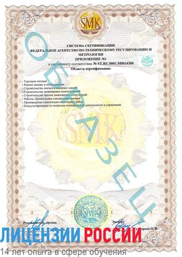 Образец сертификата соответствия (приложение) Тула Сертификат OHSAS 18001