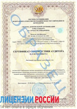 Образец сертификата соответствия аудитора №ST.RU.EXP.00006174-1 Тула Сертификат ISO 22000