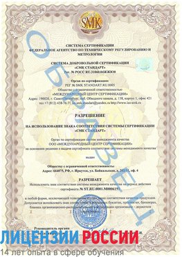 Образец разрешение Тула Сертификат ISO 50001