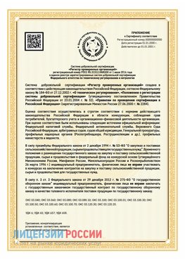 Приложение к сертификату для ИП Тула Сертификат СТО 03.080.02033720.1-2020